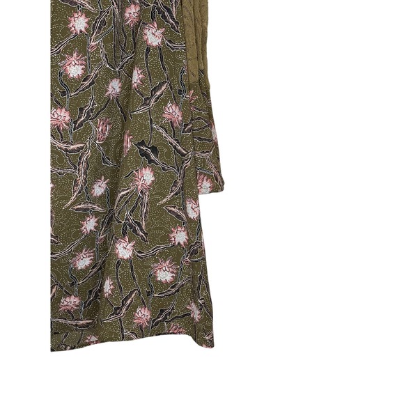 Entro Women's Top Floral Sheer Lace Cold Shoulder Flare Sleeves Green/Pink Small - Picture 6 of 12